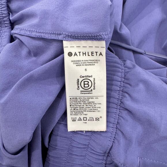Athleta Arrival Cropped Pants Purple Women's 6 Athleisure Minimalist Travel - Picture 12 of 16